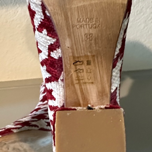 Free People Houndstooth Ankle Boots - Burgundy and White - Picture 7 of 8